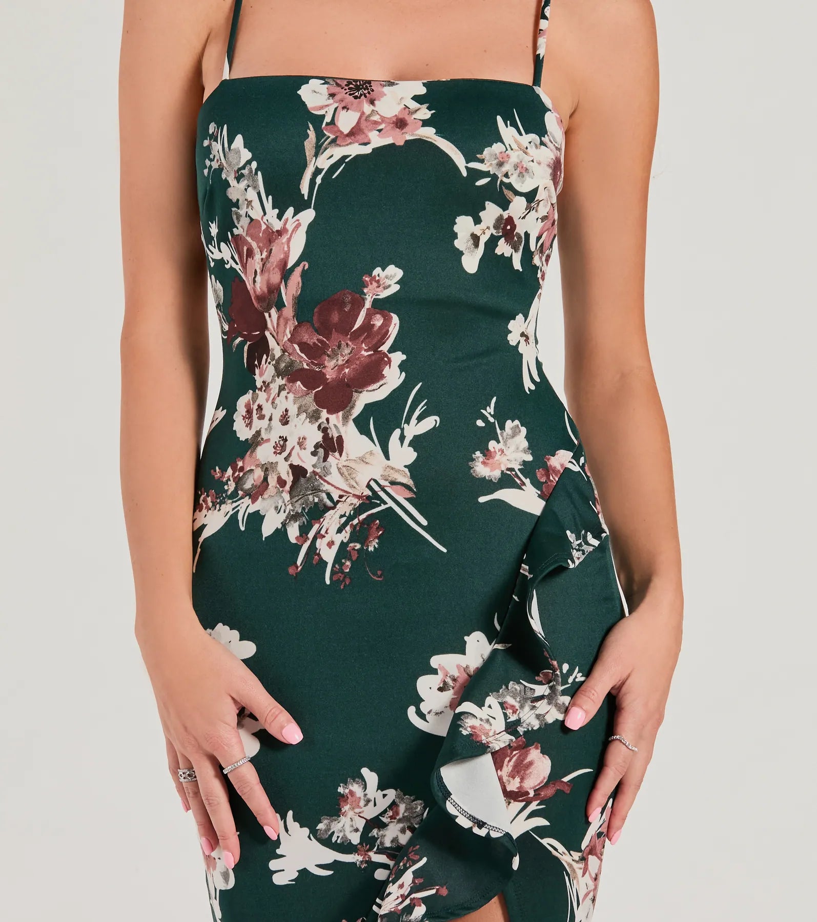 Floral Passion Ruffled Midi Dress