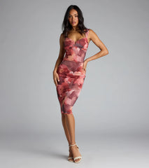Crush Hour Floral Bodycon Midi Dress