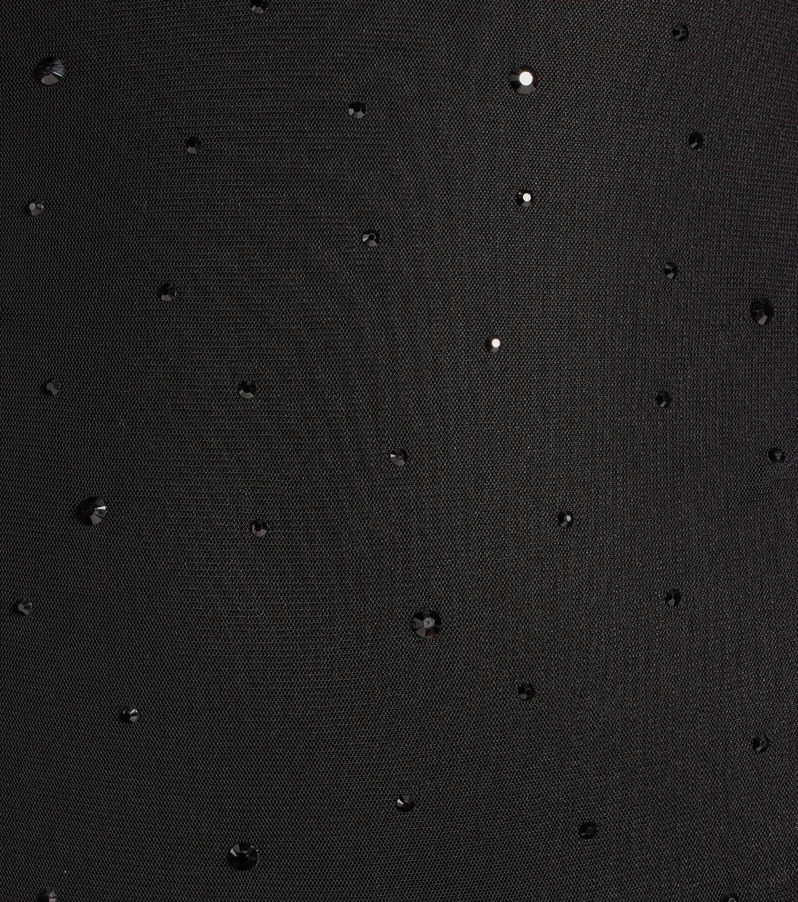 VIP Beauty Mesh Rhinestone Long Sleeve Mini Dress