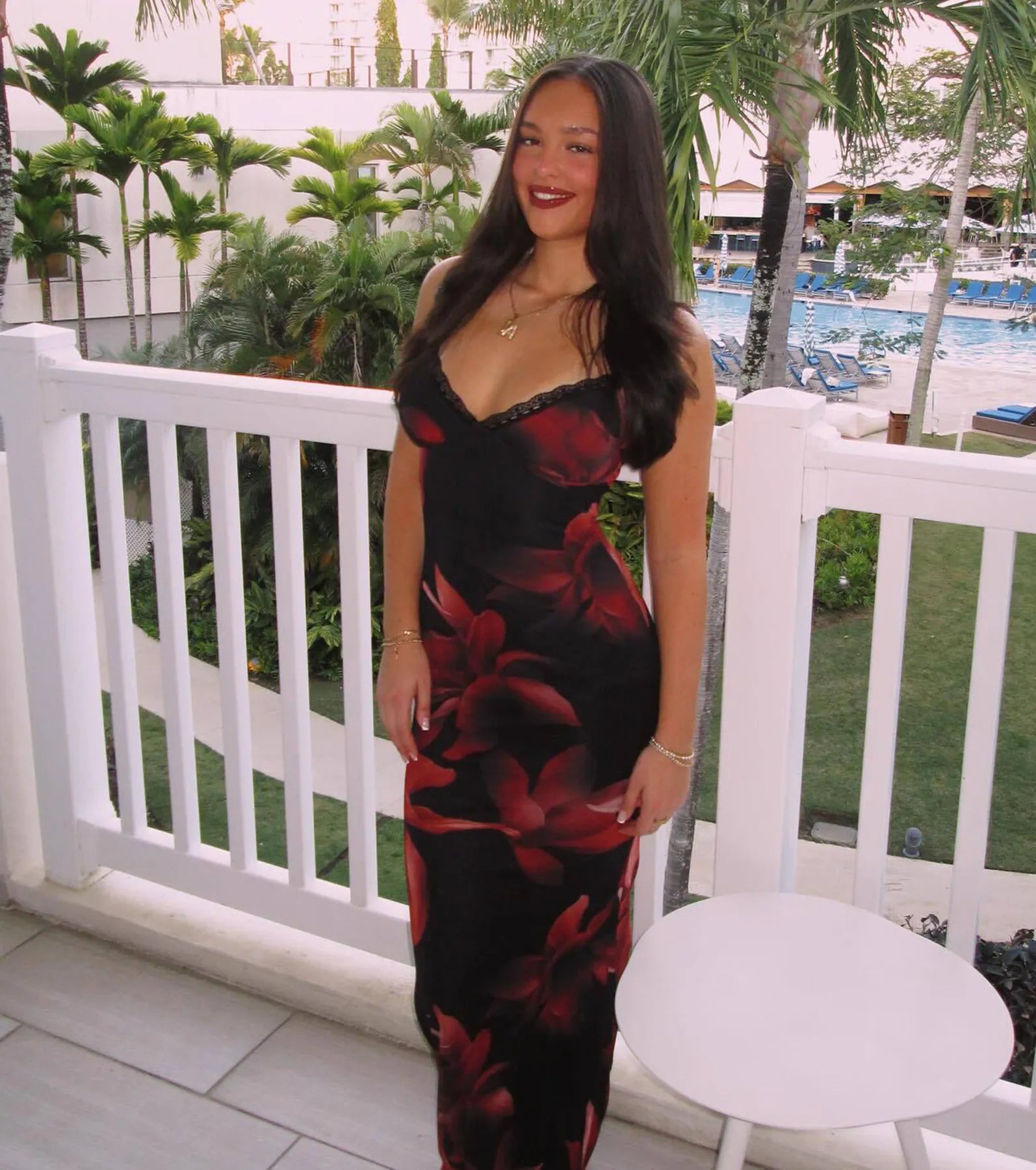 Blooming Beauty Floral Print Mesh Maxi Dress