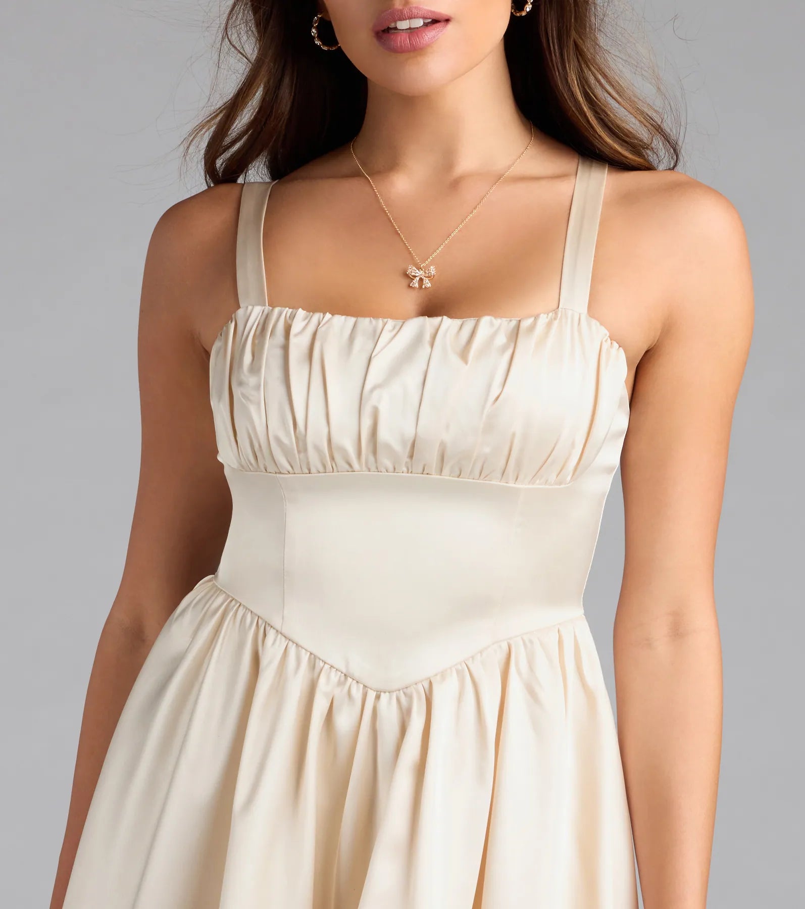 Crowd Pleaser Satin Skater Dress