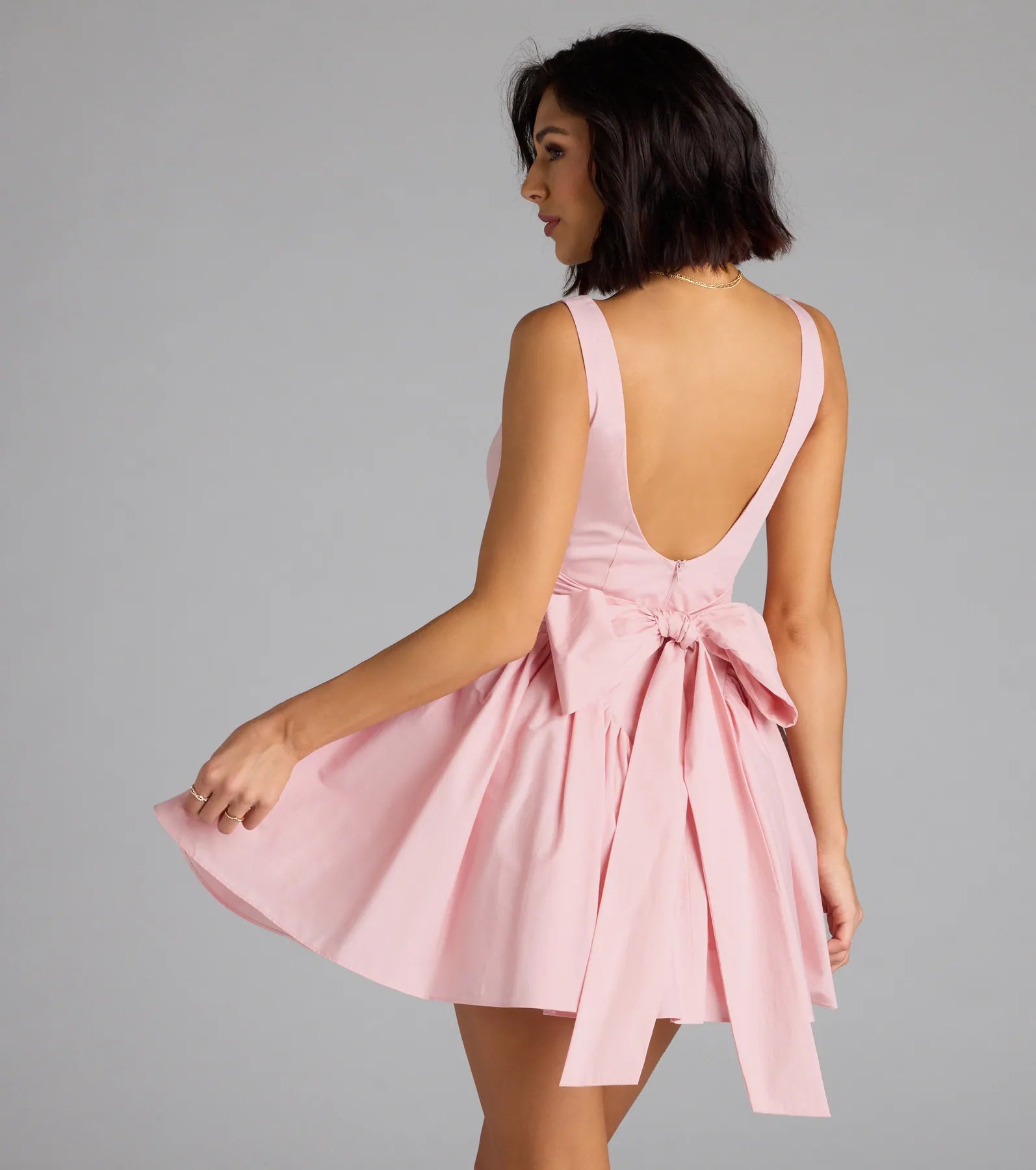 Sugar And Spice Sleeveless Tie-Back Skater Dress