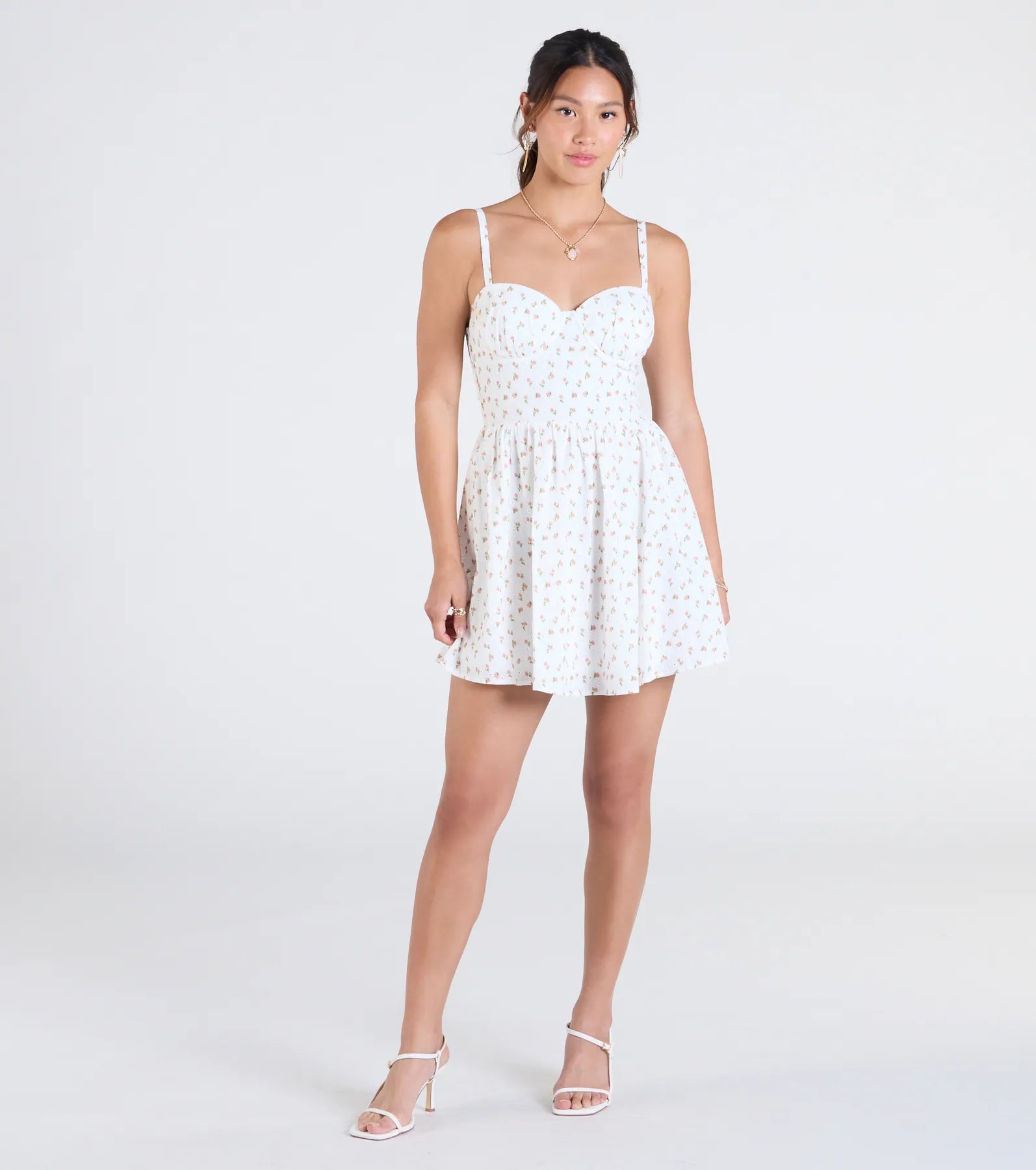 One Cute Day Floral Skater Mini Dress