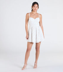 One Cute Day Floral Skater Mini Dress