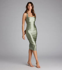 Serve Curves and Class Cowl Neck Midi Dress