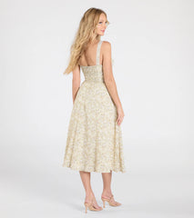 Admired Cutie Floral A-Line Midi Dress
