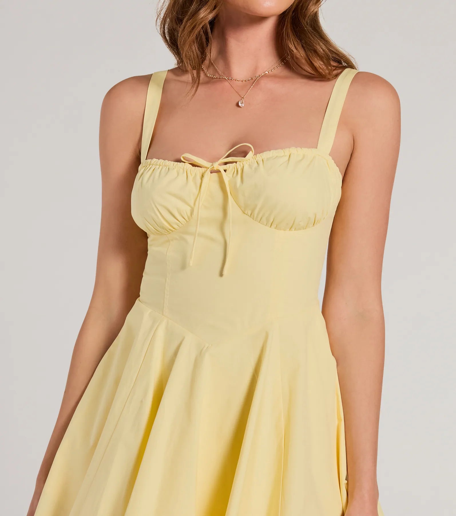 Ray Of Beauty Lace-Up Corset Skater Dress