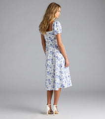 Charmingly Perfect Floral A-Line Midi Dress