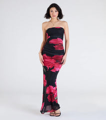 Perfect Petals Strapless Floral Maxi Dress