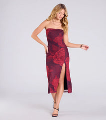 Feeling Artsy In Floral Slit Midi Dress