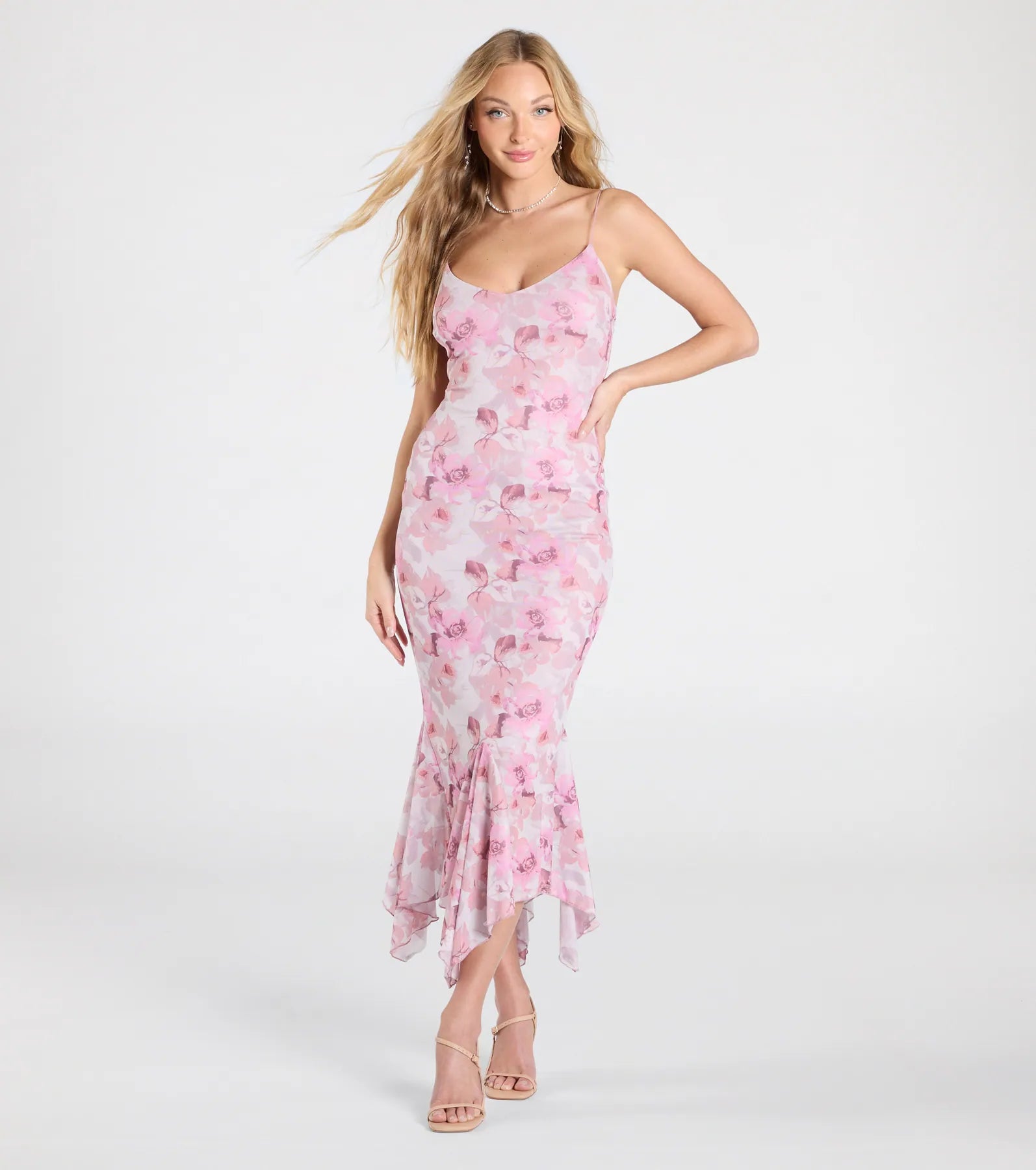 Bloom With A View Floral Ruffle Midi Dress