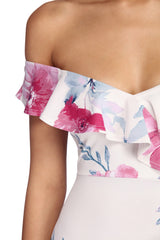 Ruffled Floral Mini Dress