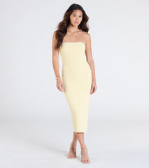 Smooth Talker Strapless Bodycon Midi Dress