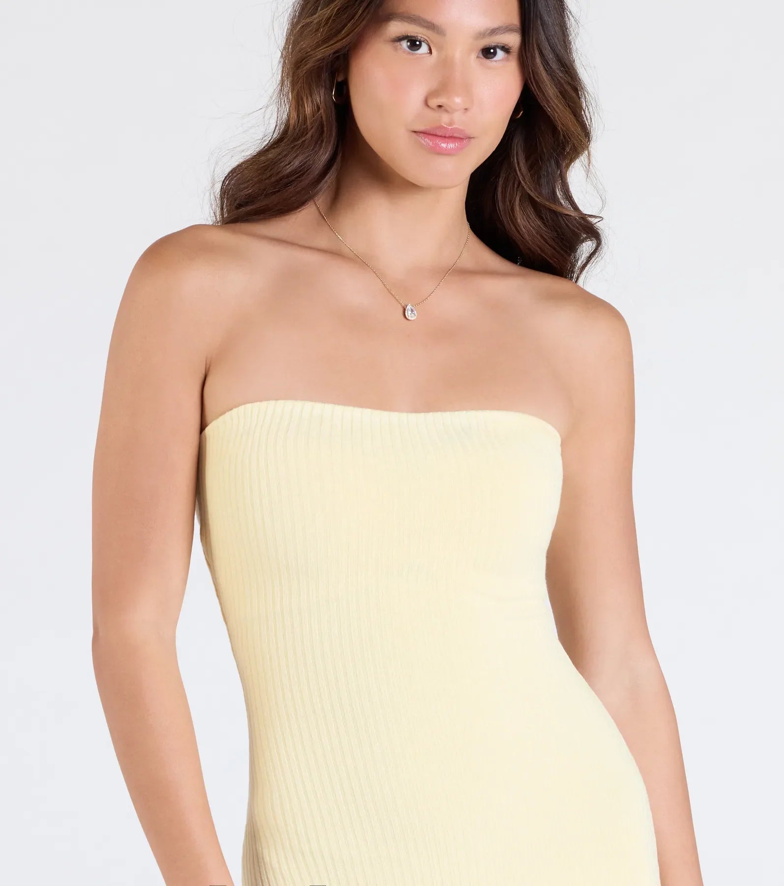 Smooth Talker Strapless Bodycon Midi Dress