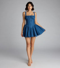 Corset Cutie Denim Mini Dress