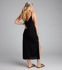 Casual Fave Flowy V-Neck Midi Dress