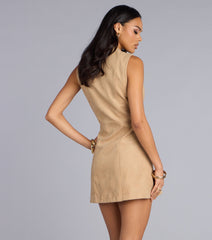 Street Chic Faux Suede Mini Dress