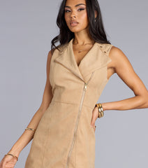 Street Chic Faux Suede Mini Dress