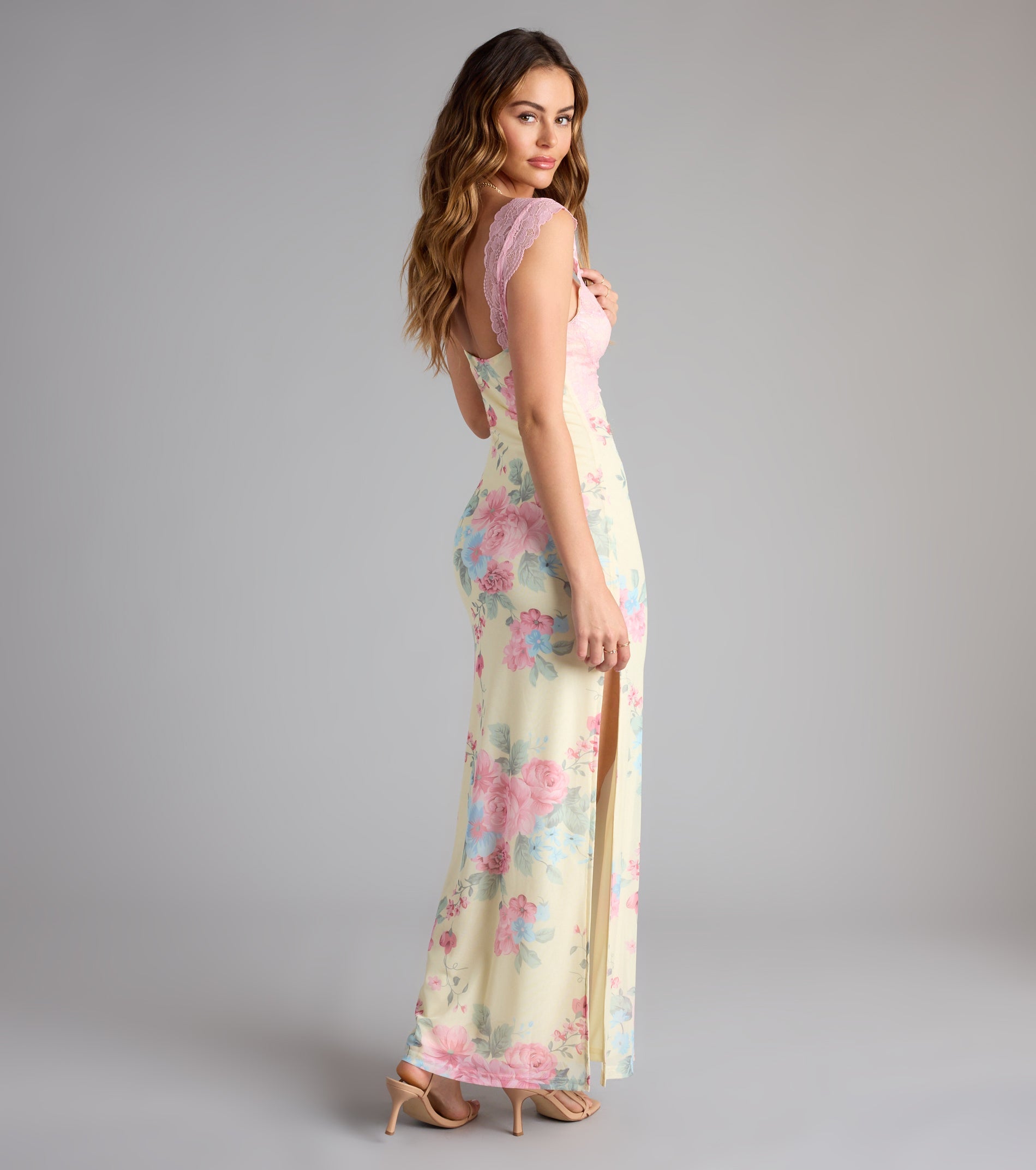 Garden Party Chic Lace Floral Maxi Dress