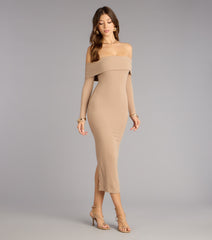 Effortless Aura Long Sleeve Midi Dress