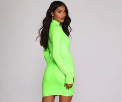 Walk The Mock Neck Mini Dress
