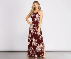 Fine In Florals High Neck Maxi Dress