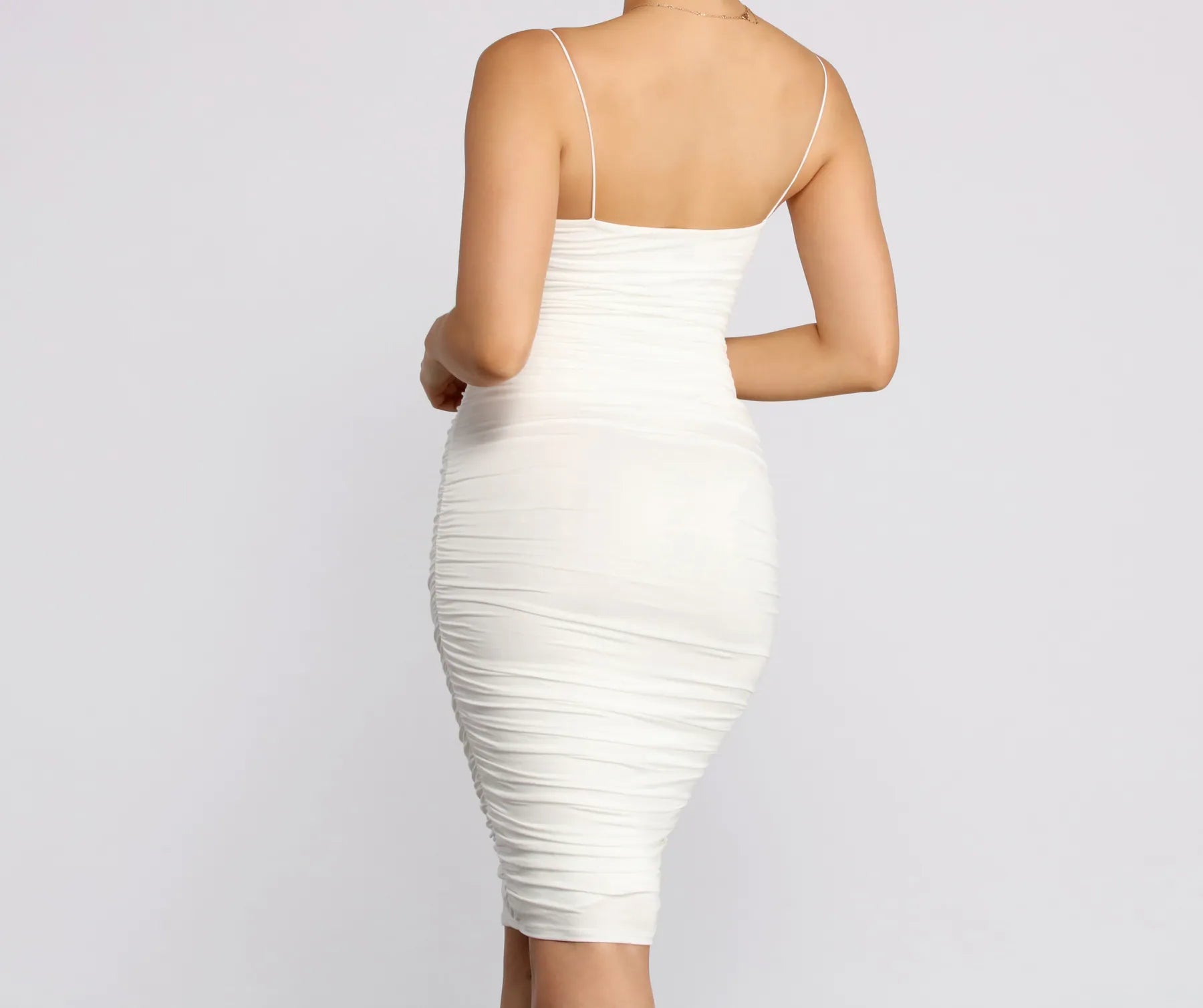 Friday Night Ruched Midi Dress