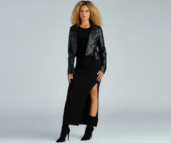 Chic Silhouette Long Sleeve Maxi Dress