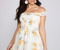 Floral Wonder Ruffled Skater Dress