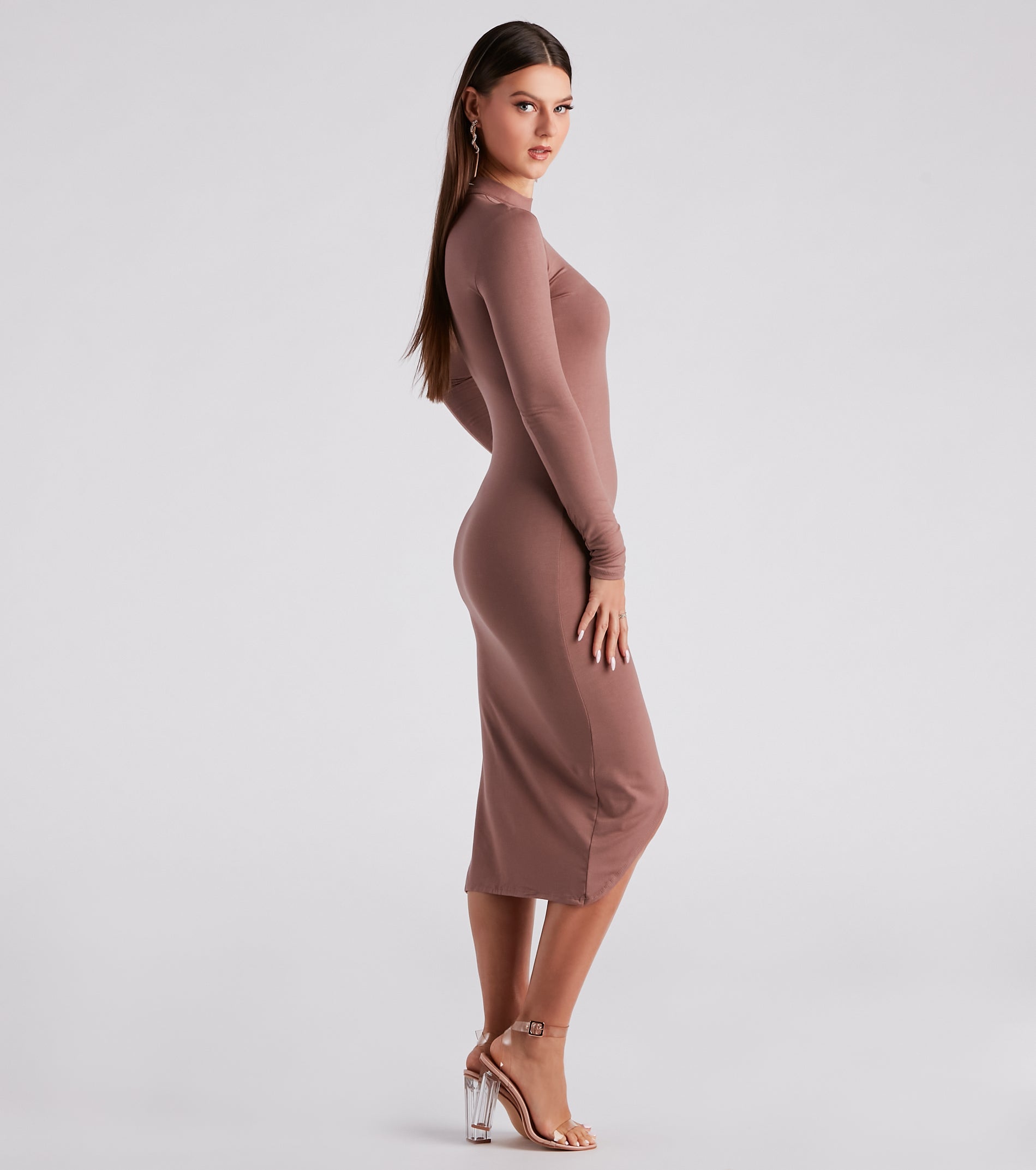 A Casual Slay Ruched Midi Dress