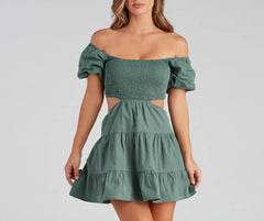 Puff Love Square Neck Skater Dress