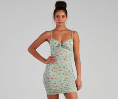 Idyllwild Floral Bust Tie Mini Dress