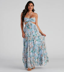 Bora Bora Floral Chiffon Maxi Dress