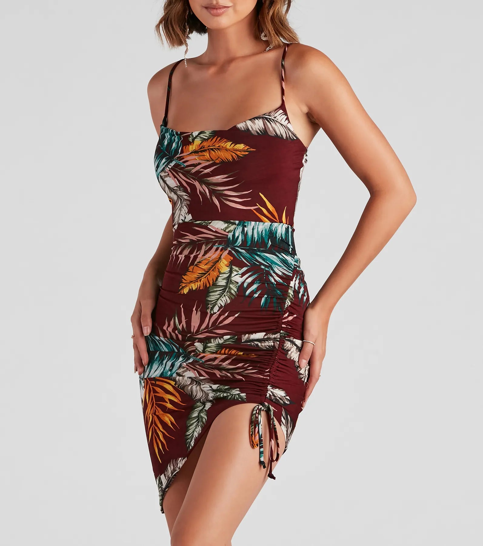 Out Of Office Ruched Mini Dress