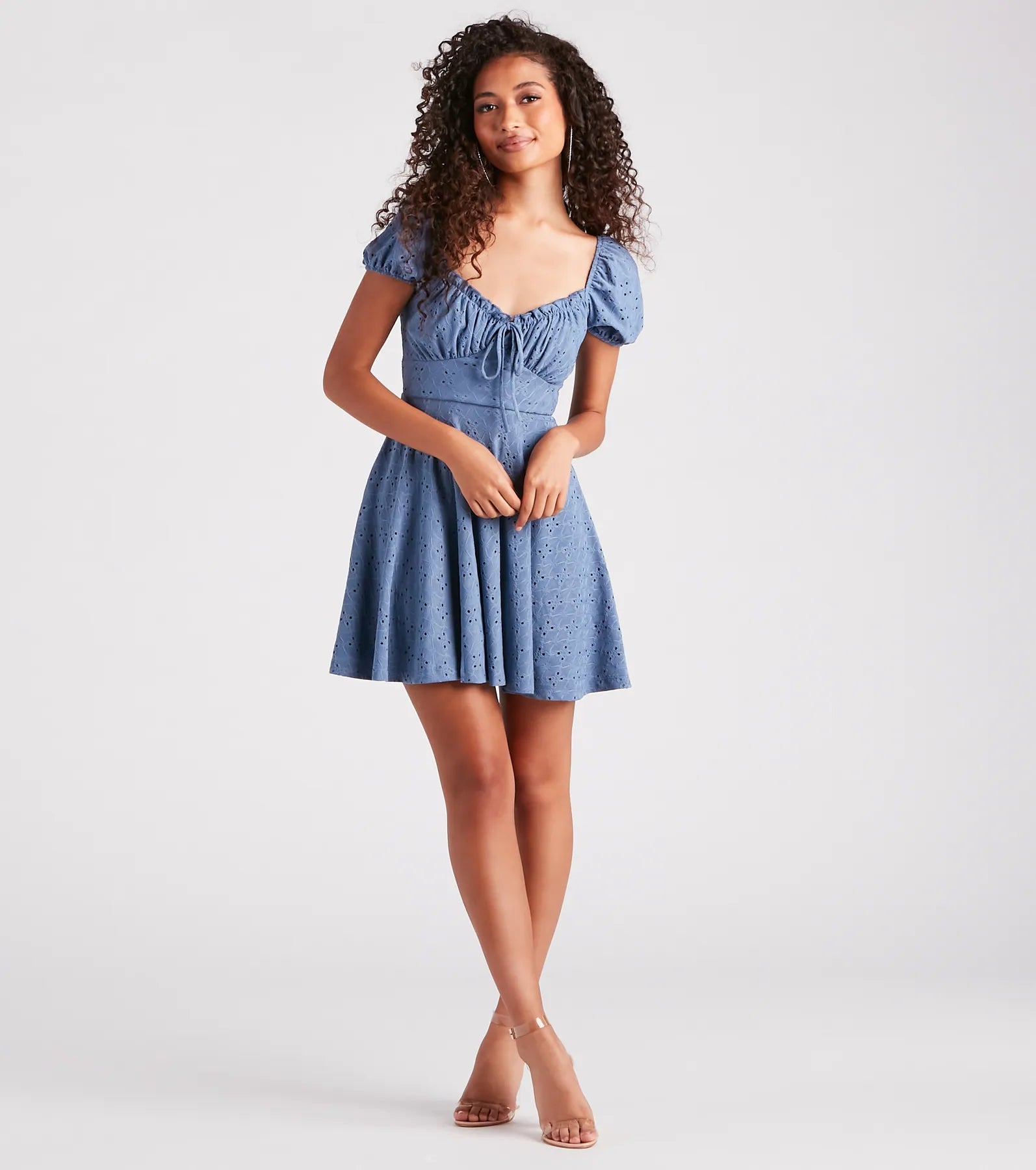 Sweet As Me Eyelet Lace Skater Dress