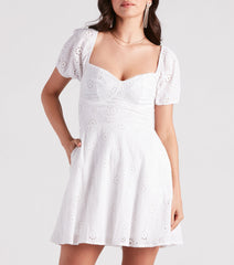 What A Sight Eyelet Lace Lace-Up Dress