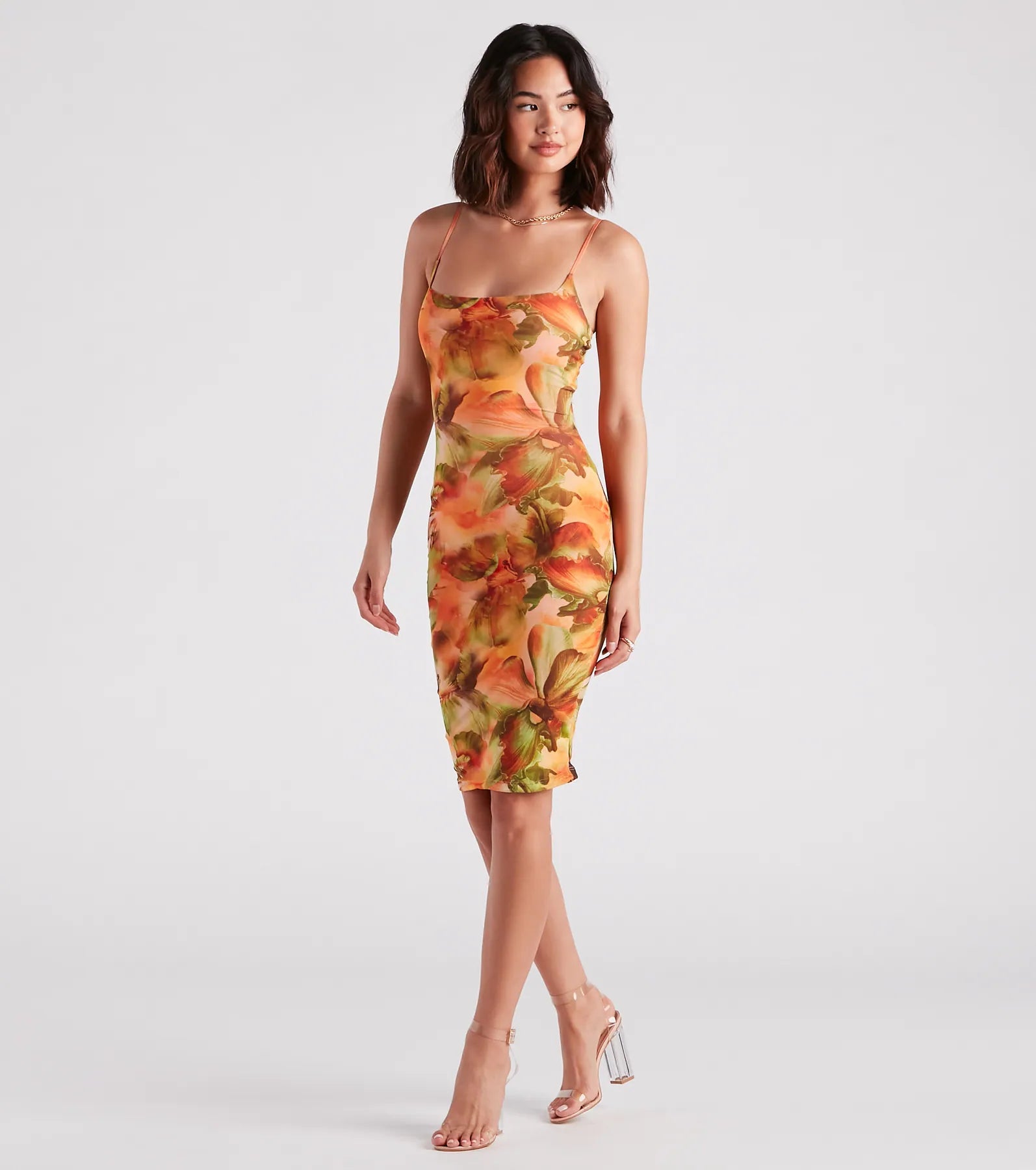 Vacay Queen Tropical Floral Midi Dress