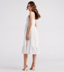 Swing My Way Eyelet Lace Midi Dress