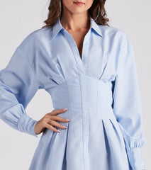 Perfectly Striped Shirt Skater Dress