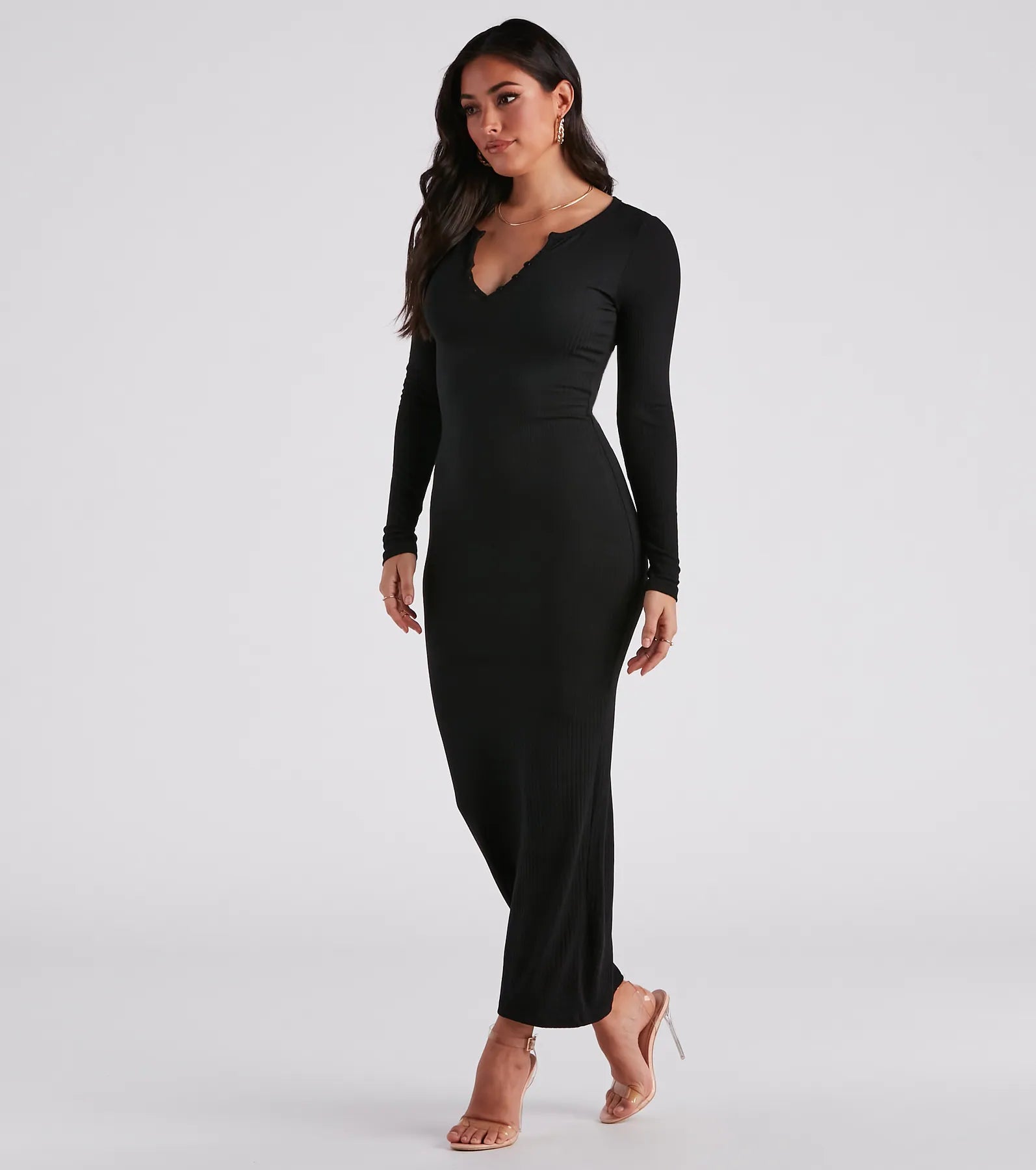 First Pick Henley Knit Maxi Dress