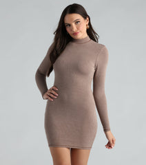 So Adorable Mock Neck Mini Dress