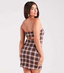 Check Me Out Plaid Bodycon Mini Dress