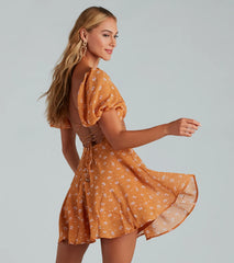 Picking Daisies Chiffon Strappy Skater Dress