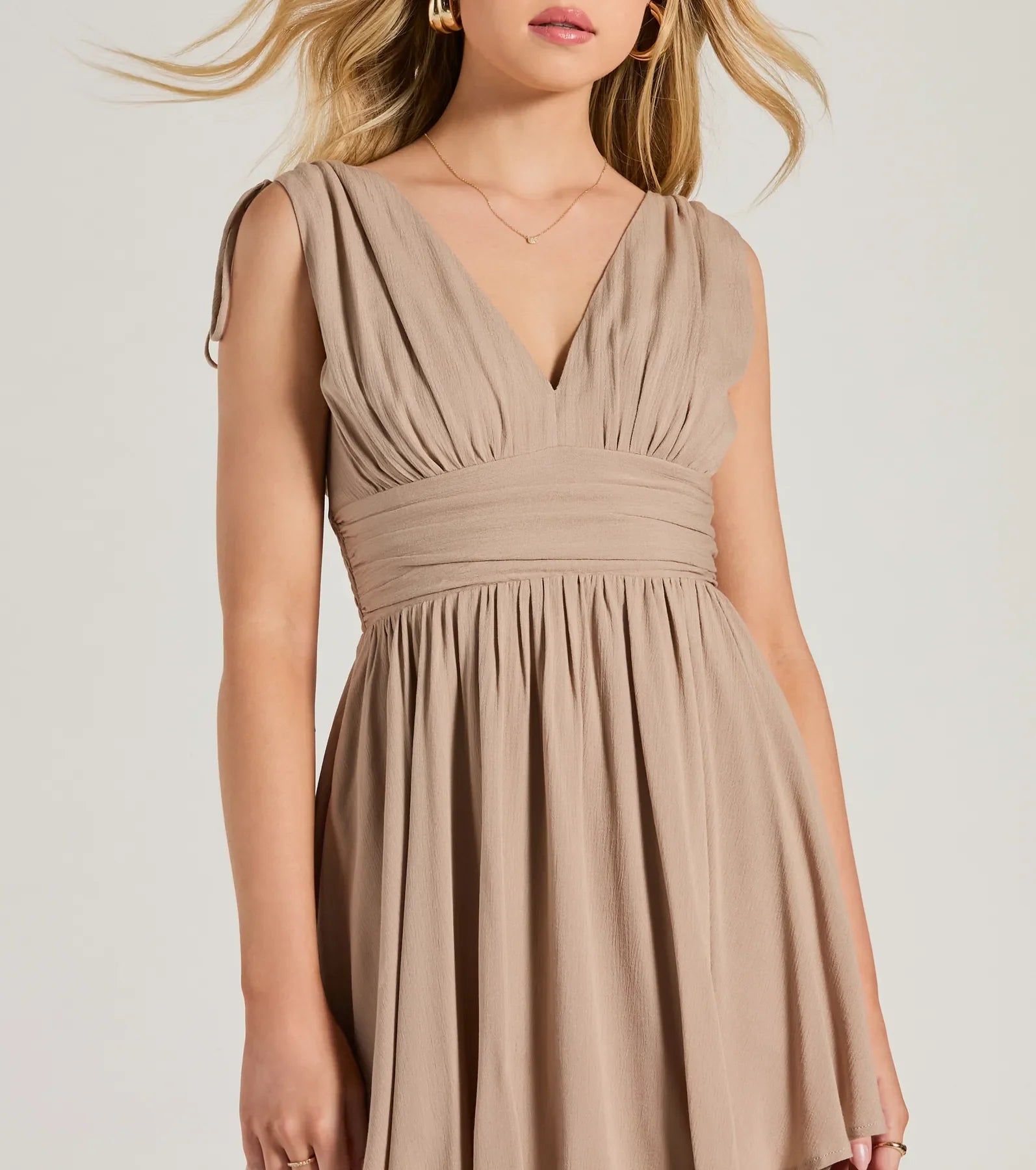Crush On You Sleeveless V-Neck Skater Dress