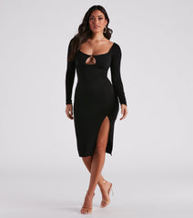 Stylish Staple Long Sleeve Midi Dress