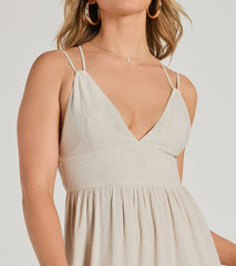 Covetable Charm V-Neck Ruffled Maxi Dress