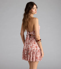 Sunny Days Floral Halter Skater Dress