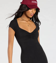 Short And Sweet V-Neck Bodycon Mini Dress