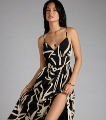 Chic Bliss Tie-Back Slit Maxi Dress