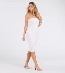 Petit Blooms Floral Eyelet Midi Dress